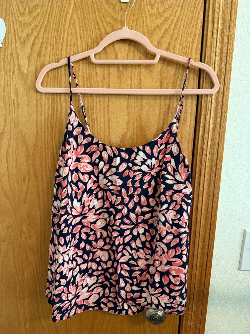 Vero Moda Navy Floral Spaghetti Strap Tank with Pink and White Petals